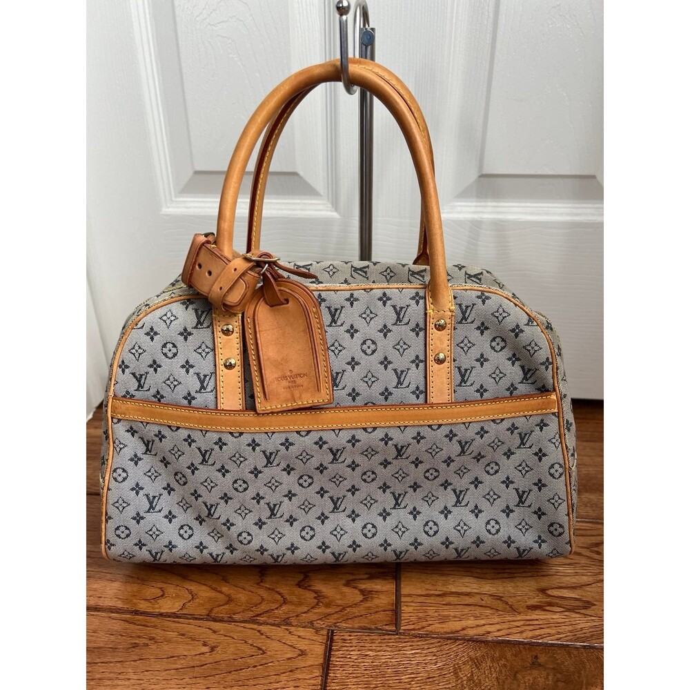Louis Vuitton LV Mini Lin Marie Navy Monogram Satchel Handbag